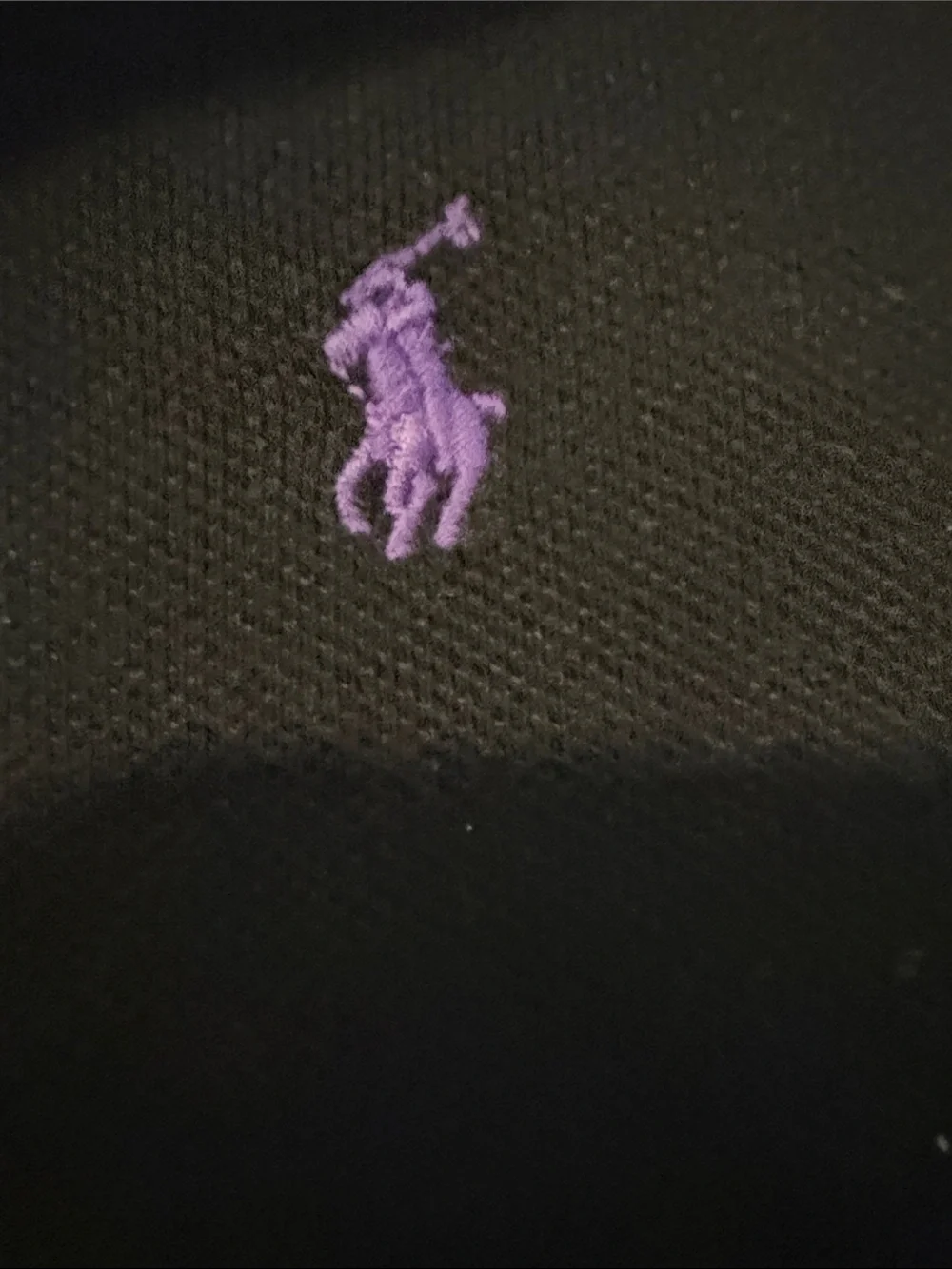 Ralph Lauren Black Long-Sleeve Polo with Purple Pony